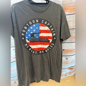 Gray Pontoon Captain Graphic Tee.